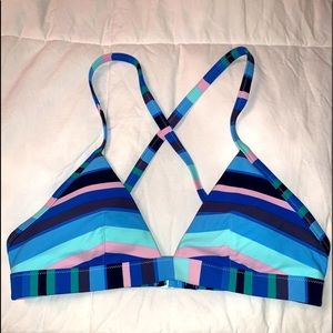 Aerie Cross Back Stripe Bikini Top